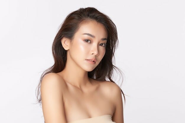 beautiful young asian woman with clean fresh skin
